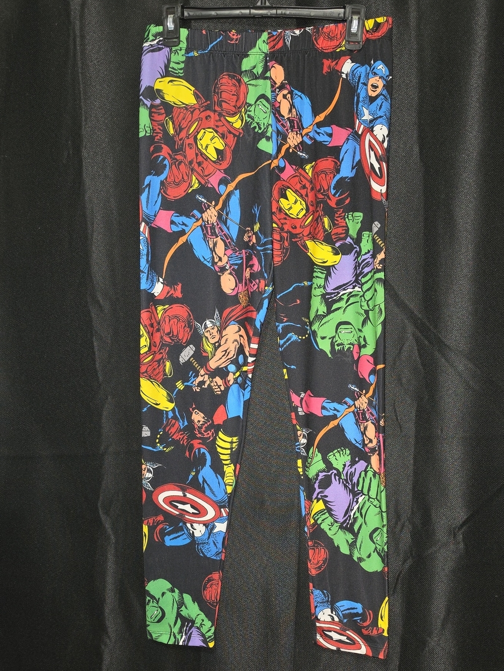 Womens Marvel Avengers Black Graphic Leggings